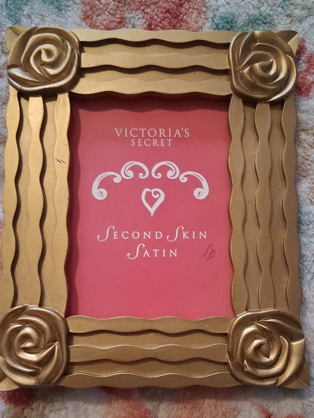 Vintage 90's Victoria's Secret Gold Rose Accent Picture Frame